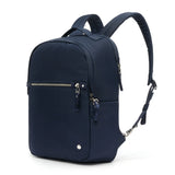 Pacsafe 10L anti-theft backpack with sleek black design, multiple compartments, and secure zippers for safe everyday use