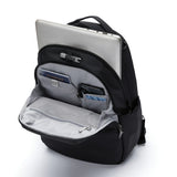 Pacsafe V 16L anti-theft all-around black backpack with multiple compartments and secure zippers for everyday use.