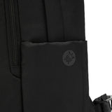 Pacsafe V 16L All-Around Anti-theft Backpack in Jet Black with secure zippers and adjustable straps, designed for everyday use.