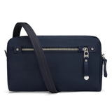 Black Pacsafe 3-in-1 sling bag with adjustable straps and multiple compartments for versatile travel and daily use.