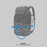 Pacsafe EXP35 anti-theft travel backpack with secure zippers and padded straps, designed for safe luggage on the go.