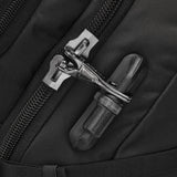 Pacsafe EXP35 anti-theft travel backpack with padded straps, multiple compartments, and secure locking features.