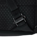 Pacsafe V 12L anti-theft tech backpack in black with padded straps and multiple compartments for secure organization.