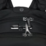 Pacsafe V 12L anti-theft tech backpack with secure compartments and padded straps, designed for safe daily carrying.