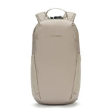 Pacsafe V 12L anti-theft tech backpack in black with padded laptop compartment and secure zipper closures.