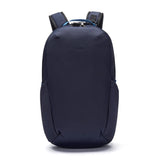 Pacsafe V 24L anti-theft active backpack in black with padded shoulder straps and multiple compartments for security and comfort.