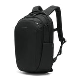 Pacsafe V 26L anti-theft tour backpack with multiple compartments, padded straps, and security features for travel safety.