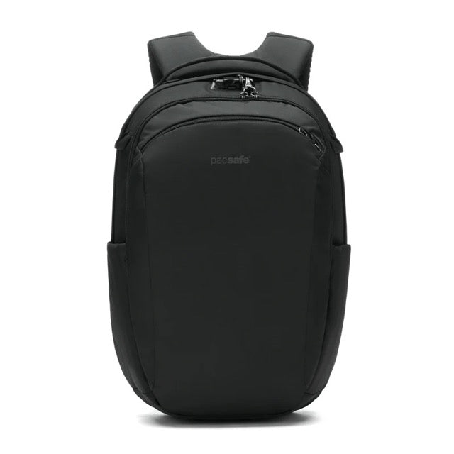 Pacsafe V 26L anti-theft tour backpack with padded straps and multiple compartments, designed for secure travel and everyday use.