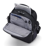 Black Pacsafe V anti-theft tour crossbody bag with adjustable strap and multiple compartments for secure everyday use.