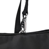 Pacsafe Anti-Theft Carryall Tote in large size, black fabric, with secure zippers and carrying handles, designed for everyday use.
