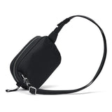Pacsafe anti-theft micro sling bag in black with adjustable strap and compact design for secure everyday use