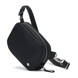 Pacsafe Anti-Theft Micro Sling bag in black with adjustable strap and compact design, perfect for secure daily essentials.