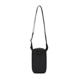 Blue Pacsafe RFID blocking tech crossbody bag with adjustable strap and multiple compartments for secure everyday carrying.