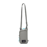 Pacsafe Go Anti-Theft Tech Crossbody Bag with secure zippers, adjustable strap, and minimalist design for everyday use.
