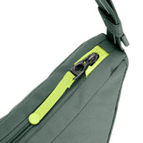 Pacsafe Go Anti Theft Lunar Crossbody Bag in Spruce Green with adjustable strap and secure zipper closure.