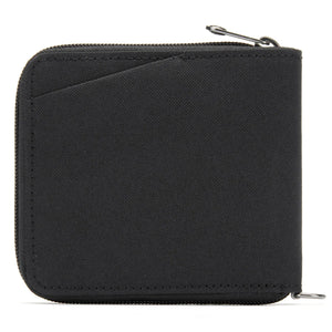 Pacsafe RFID blocking bifold wallet with multiple card slots and secure design, made of durable material for everyday use.