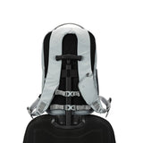 Pacsafe anti-theft 20L city backpack in digital gray with multiple compartments and secure zipper closures for urban travel.
