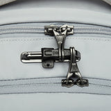 Pacsafe Anti-Theft 20L City Backpack in digital gray with multiple compartments and padded straps for urban travel.