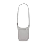 Pacsafe Coversafe V75 RFID blocking neck pouch with adjustable strap and compact design for secure travel storage