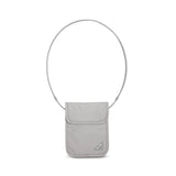 Pacsafe Coversafe X75 RFID blocking security neck pouch with adjustable strap and discreet design, ideal for travel and security.