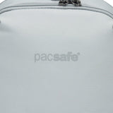 Pacsafe V Anti-theft Companion Crossbody bag with secure zippers and adjustable strap, black fabric with subtle branding.