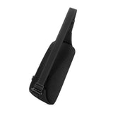 Black Pacsafe V Anti-Theft Action Sling Pack showing adjustable strap and compact design for secure carrying.