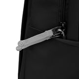 Pacsafe GO 25L anti-theft travel backpack in Jet Black with multiple compartments and padded straps for secure travel.