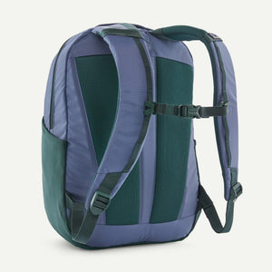 Blue Patagonia Atom Day Pack 24L backpack with adjustable straps and multiple compartments for everyday carrying.
