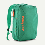 Patagonia Black Hole Micro MLC 22L backpack in black, compact and durable with multiple compartments and padded shoulder straps.