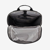 Open Patagonia Black Hole Pack 25L backpack with durable black fabric and adjustable straps, suitable for travel and everyday use.