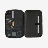 Black Patagonia Black Hole MLC 45L travel bag with durable fabric, multiple compartments, and padded shoulder straps.