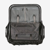 Patagonia Black Hole Wheeled Duffel Bag 40L in black, with wheels and sturdy handles for travel and storage.