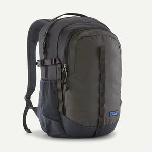 Patagonia Refugio Daypack 26L in black with multiple compartments and padded shoulder straps, designed for outdoor and daily use.