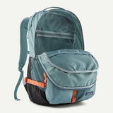 Patagonia Refugio Daypack 32L in black, showing the front view with adjustable shoulder straps and multiple compartments.