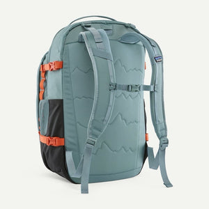 Patagonia Refugio Daypack 32L in black showing front view with adjustable shoulder straps and multiple compartments.
