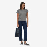Patagonia Black Hole 55L duffel bag in black, showing durable fabric and spacious design for travel or sports gear storage.