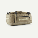 Patagonia Black Hole Duffel Bag 40L in black, showing the durable, spacious duffel with zippered compartments and carry handles.