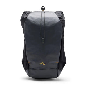 Peak Design Outdoor Backpack 25L in cloud color, showing the sleek, durable design with multiple compartments and adjustable straps.