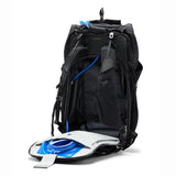 Black Peak Design outdoor backpack 45L with multiple compartments, adjustable straps, and padded back support.