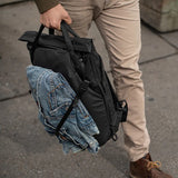 Black Peak Design Everyday Totepack 20L with adjustable straps and multiple compartments, ideal for daily commuting and travel.