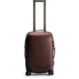 Peak Design Roller Pro Carry-On luggage in sage, showing the sleek, durable exterior and compact design for travel.