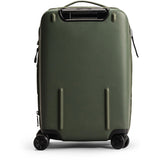 Peak Design Roller Pro Carry-On luggage in sage color, showing its sleek design and durable build for travel.