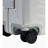 Porsche Design by Bric's Roadster aluminum carry-on luggage with sleek silver finish and sturdy handle.
