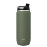 Black Purist Traveler 25oz Union water bottle with sleek design and secure lid, perfect for on-the-go hydration.