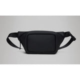 Black Rains mini bum bag with adjustable strap and sleek waterproof design, perfect for casual outings.