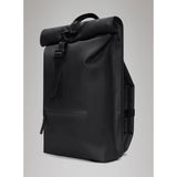 Grey Rains Rolltop Rucksack with adjustable straps and waterproof design, ideal for daily commuting and outdoor use.