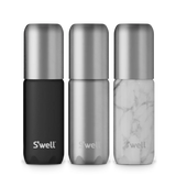 S'well travel bottle set featuring blue insulated bottles and accessories for on-the-go hydration and style.