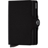 Secrid Twinwallet in black with front view showing compact leather design and card slots for organized storage