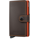 Secrid Miniwallet in matte Truffle Orange, compact leather wallet with cardholder design and front view.
