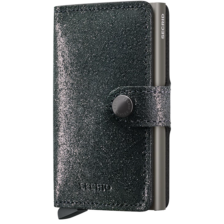 Secrid Miniwallet with black star design, compact leather wallet featuring card slots and a sleek, modern look.